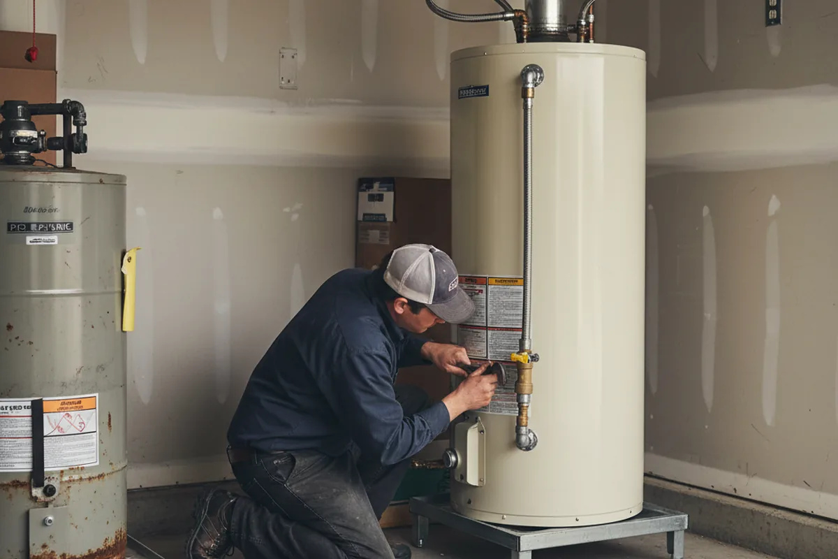 Water heater and shutoff valve replacement in North Middletown