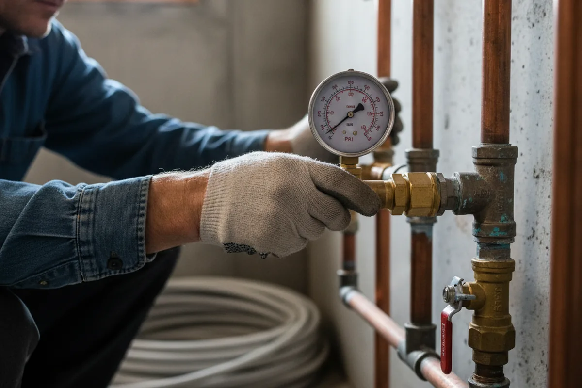 Pressure testing a repaired line during Water Line Repair in North Middletown